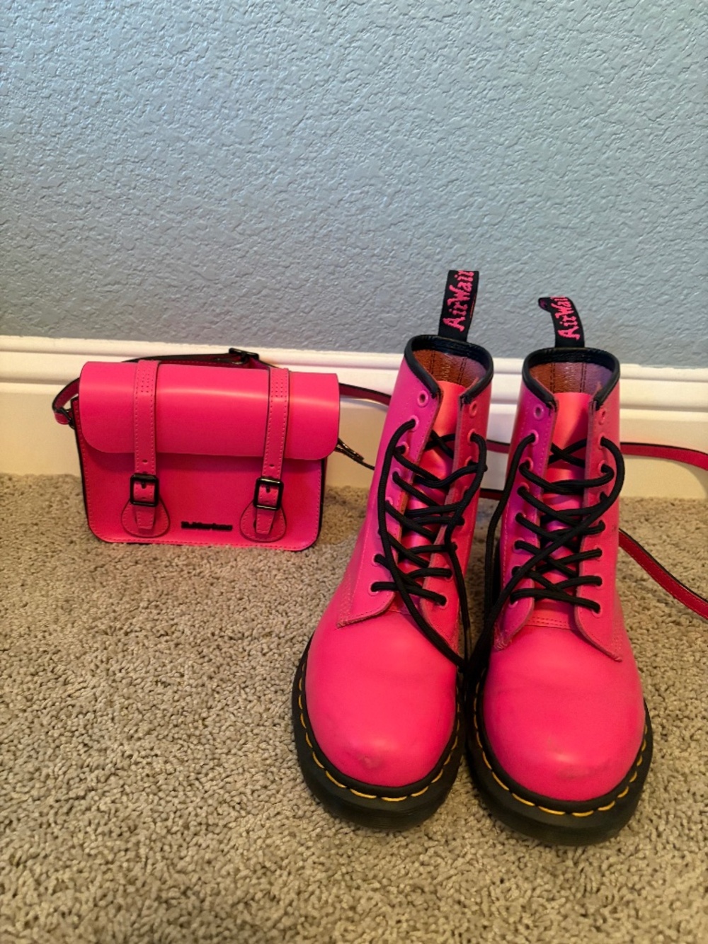 doc martins cross body bag and boots